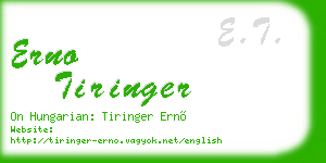 erno tiringer business card