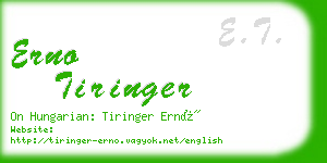 erno tiringer business card